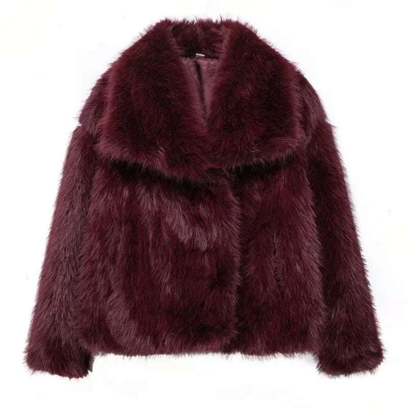 Cozy Faux Fur Jacket for Women - Chic Winter Essential.