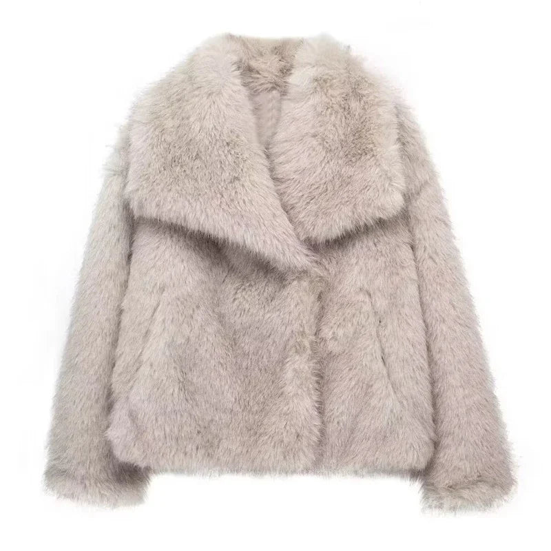 Cozy Faux Fur Jacket for Women - Chic Winter Essential.