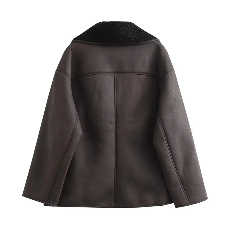 Chic Women's Faux Leather Jacket - Fall Essential.