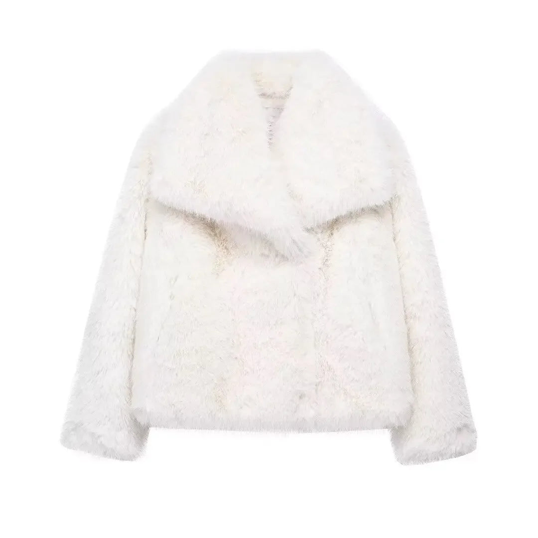 Cozy Faux Fur Jacket for Women - Chic Winter Essential.