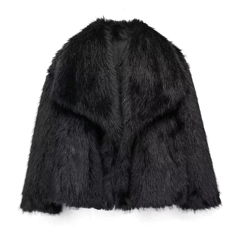 Cozy Faux Fur Jacket for Women - Chic Winter Essential.