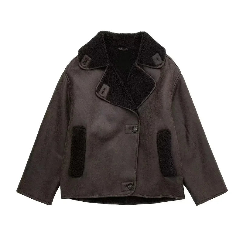 Chic Women's Faux Leather Jacket - Fall Essential.